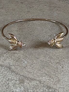 Gold Bee bracelet with rhinestones
